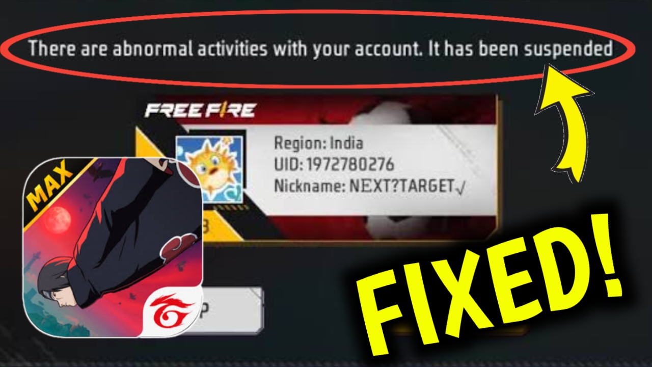 Free Fire Error: “There Are Abnormal Activities With Your Account. It Has Been Suspended